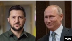 乌克兰总统泽连斯基(左)和俄罗斯总统普京(右)。（合成图片）