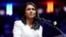 FILE - Tulsi Gabbard speaks at a Republican campaign rally at Madison Square Garden, Oct. 27, 2024, in New York. President-elect Donald Trump has chosen her to become director of national intelligence.