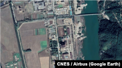  영변 핵 시설을 촬영한 위성사진. 사진 제공: CNES / Airbus (Google Earth).