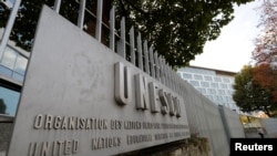 Kantor Pusat Badan Pendidikan, Keilmuan dan Budaya PBB atau UNESCO di Paris, Perancis, 4 Oktober 2017.