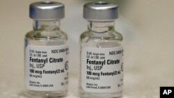 Bočice fentanila u apoteci na Univerzitetu Bolnice Juta u Salt Lejk Sitiju, fotografisane 1. juna 2018. (Foto: AP/Rick Bowmer)