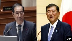 한덕수 한국 대통령 권한대행 · 이시바 시게루 일본 총리