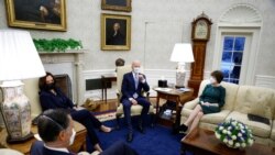 Predsednik Bajden i potpredsednica Kamala Haris u Beloj kući razgovaraju sa grupom republikanskih senatora o paketu pomoći pogođenima Kovidom 19.