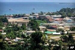 图文所罗门群岛首都港口。