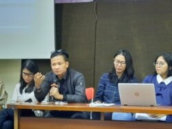 Jumpa pers Amnesty International tentang intimidasi terhadap pembela HAM di Jakarta, Rabu, 19 Februari 2020.(Foto: Fathiyah Wardah/VOA)