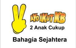 Slogan Dua Anak Cukup yang dicanangkan Orde Baru masih populer sampai sekarang. (Foto: Humas BKKBN).