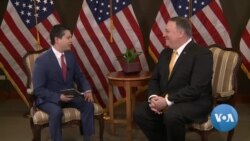 Secretary of State Mike Pompeo Talks to VOA