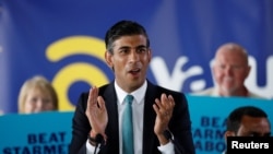 英国前财政大臣苏纳克2022年7月竞选保守党领袖。（路透社）