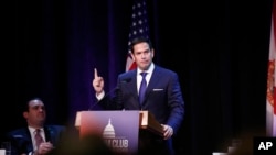 资料照片-美国会共和党籍联邦参议员鲁比奥。（2019年8月21日）