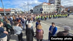 Studentska blokada raskrsnice Kraljice Marije i Ruzveltove u Beogradu (Foto: Marko Dragoslavić/FoNet)