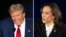 Republican presidential nominee former President Donald Trump, left, and Democratic presidential nominee Vice President Kamala Harris during an ABC News presidential debate at the National Constitution Center, Sept. 10, 2024, in Philadelphia. 