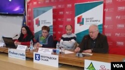 Učesnici konferencije Saveta za štampu o kršenjima Kodeksa novinara Srbije u 2017. godini