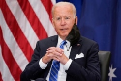 Presiden Joe Biden saat berbicara di KTT COVID-19 virtual Majelis Umum Perserikatan Bangsa-Bangsa, di Auditorium Pengadilan Selatan di kGedung Putih, Rabu, 22 September 2021, di Washington. (Foto: AP/Ivan Vucci)