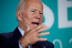 Former Vice President and Democratic presidential candidate Joe Biden speaks during a public employees union candidate forum, Aug. 3, 2019, in Las Vegas.