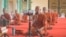 FILE: Monks at Wat Kol Tor Teng at Phnom Penh's outskirts take part in a national blessing ceremony to bless all Cambodian amid coronavirus pandemic, in Phnom Penh, Cambodia, Monday, March 13, 2020. (Khan Sokummono/VOA Khmer)