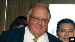 FILE –Deputy Prime Minister of Greece proceeds during a commercial agreement signing ceremony at the foreign ministry in Athens, June 15, 2010.