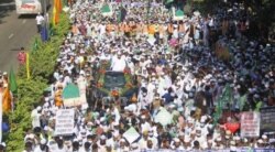 Pernyataan Presiden Perancis memicu protes di seluruh dunia, termasuk di ibukota Bangladesh, Dhaka, Oktober 2020. (Foto: dok)