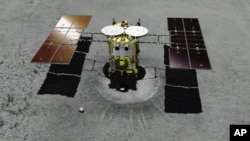 日本宇宙航空研究开发机构图片：日本探测器“隼鸟2号”2019年2月21日接近小行星“龙宫”
