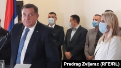 Milorad Dodik and Zeljka Cvijanovic, press conference Eastern Sarajevo