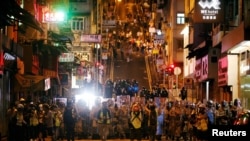 香港市民7月28日不顾警方反对继续在中环发起大游行