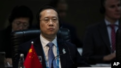 资料照：中国外交部副部长马朝旭在巴西出席G20外长会议。（2024年2月21日）