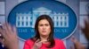FILE: White House press secretary Sarah Huckabee Sanders calls on a member of the media during the daily press briefing at the White House, Wednesday, July 18, 2018, in Washington. (AP Photo/Andrew Harnik)