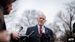 White House 'border czar' Tom Homan speaks to the press outside the West Wing of the White House in Washington, DC, on Feb. 6, 2025. 