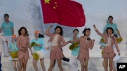 北京2019年5月10日举行2022冬奥会一千天倒计时的表演。