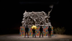 雕塑家陈维明制作的香港时代革命雕塑。