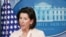 美国商务部部长雷蒙多在白宫的记者会上讲话（路透社2021年4月7日）