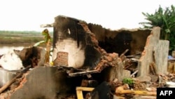 Căn nhà của gia đình ông Ðoàn Văn Vươn sau khi bị chính quyền phá hủy