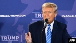 美国前总统特朗普2024年1月27日在一次竞选活动中讲话。（法新社）