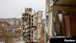 A view shows multi-storey residential buildings heavily damaged in the course of Russia-Ukraine conflict in the town of Avdiivka (Avdeyevka) in the Donetsk region, Russian-controlled Ukraine, Nov. 25, 2024.