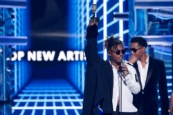 Penghargaan Musik Billboard 2019 di Las Vegas, Nevada, AS, 1 Mei 2019, Juice Wrld menerima penghargaan untuk Artis Baru Teratas. (Foto: REUTERS/Mario Anzuon)