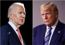 រូបផ្គុំ​គ្នា​រវាង​លោក Joe Biden និង​លោក​ប្រធានាធិបតី ដូណាល់ ត្រាំ។