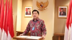 Menteri PPN/Kepala Bappenas Suharso Monoarfa saat membuka Rakorbangpus 2020 secara online, Selasa, 12 Mei 2020. (Foto: Bappenas)