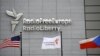 FILE - The headquarters of Radio Free Europe/Radio Liberty (RFE/RL) is seen with the United States, RFE/RL and the Czech Republic flags in the foreground, in Prague, Jan. 15, 2010.