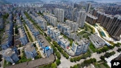 鸟瞰温州市的公寓居住区(2011年7月24日)