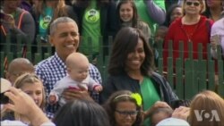 美国儿童聚集白宫 参加复活节推彩蛋活动