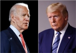 រូបឯកសារផ្គុំ៖ លោក Joe Biden អតីត​អនុ​ប្រធានាធិបតី​សហរដ្ឋ​អាមេរិក និង​ជា​បេក្ខជន​ប្រធានាធិបតី​ខាងគណបក្ស​ប្រជាធិបតេយ្យ​នៅក្នុង​ការបោះឆ្នោត​ប្រធានាធិបតី​ជ្រើសរើស​អាមេរិក​ឆ្នាំ២០២០ និង​លោក​ប្រធានាធិបតី Donald Trump។