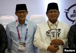 Pasangan Capres-Cawapres No. urut 2: Prabowo Subianto (kanan) dan Sandiaga Uno (foto: ilustrasi).
