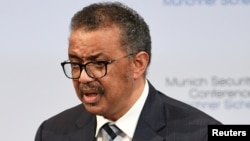 世界卫生组织总干事谭德塞2月15日在德国慕尼黑全球安全会议上敦促各国继续加紧防疫。