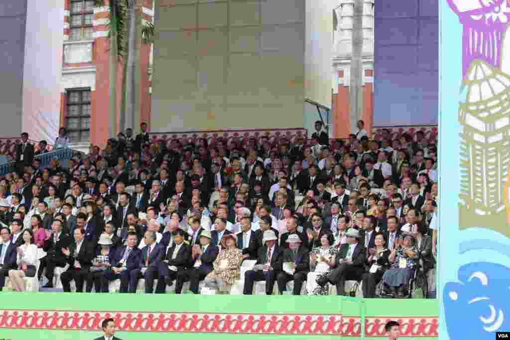 台湾总统蔡英文发表就职演说,2016年5月20日于总统府前典礼台上(美国之音齐勇明摄影)