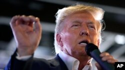 Колишній президент США Дональд Трамп під час передвиборчої кампанії в Айові, 12 серпня 2023. AP Photo/Charlie Neibergall