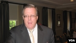 美国空军协议米歇尔学会战略遏阻研究部主任彼得·胡西(Peter Huessy)（美国之音申华拍摄）