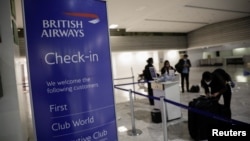 墨西哥城一个国际机场的英国航空公司柜台 （2020年12月21日）