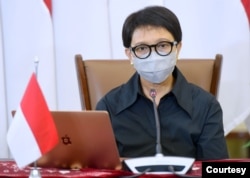 Menteri Luar Negeri RI Retno Marsudi, dalam konferensi pers di Istana Bogor, 9 Desember 2021. (Foto: Setpres RI)