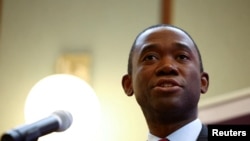 FILE - U.S. Deputy Treasury Secretary Wally Adeyemo speaks at the Royal United Services Institute in London, Oct. 27, 2023. 