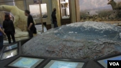 圣彼得堡极地博物馆地图上标志的北极地区和东西伯利亚海。