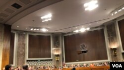 美国国会参议院2019年7月16日为核准埃斯珀(Mark Esper)出任国防部长举行听证会（美国之音黎堡）